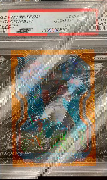 2020 NFL Prizm Tua Tagovailoa Orange Lazer PSA 10