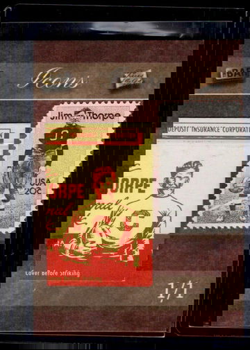 2019 The Bar Pieces of the Past Icons Jim Thorpe #NNO Matchbook Relic 1/1