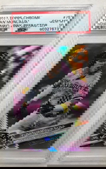 2017 Topps Chrome Yoan Moncada Running Pink Ref. PSA 10