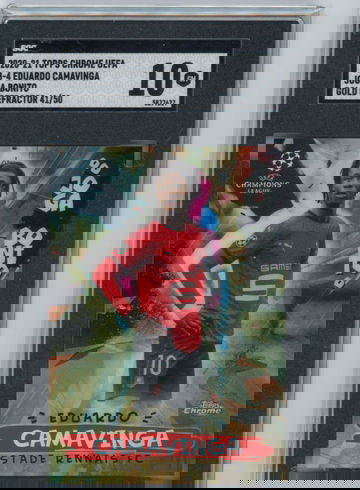 2020 Topps Chrome UEFA Eduardo Camavinga GOLD /50 Joga Bonito SGC 10 Gem Mint