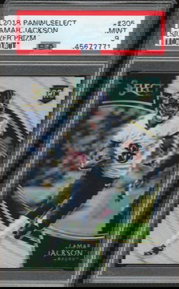 2018 Select Silver Prizm Field Level #205 Lamar Jackson RC Rookie PSA 9 MINT