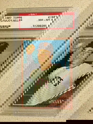 1962 Topps #188 Chuck Hiller PSA 8 NM-MT GIANTS 