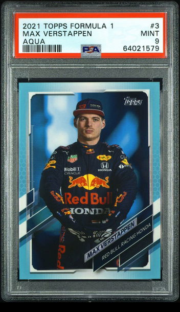 🏎💎 2021 Topps Formula 1 F1 MAX VERSTAPPEN #3 Portrait Aqua #’d/199 PSA 9 🔥🧨