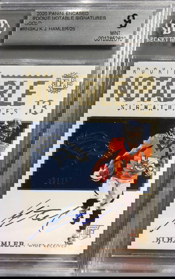 KJ Hamler 2020 Encased Rookie Notable Signatures Auto Gold /25 BGS 9/10