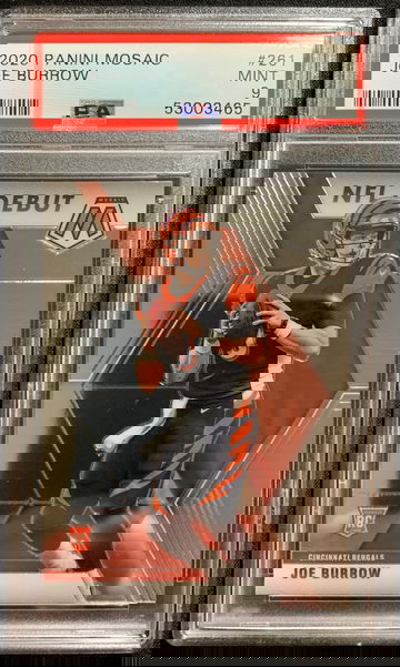 2020 Panini Mosaic Joe Burrow #261 NFL Debut PSA 9