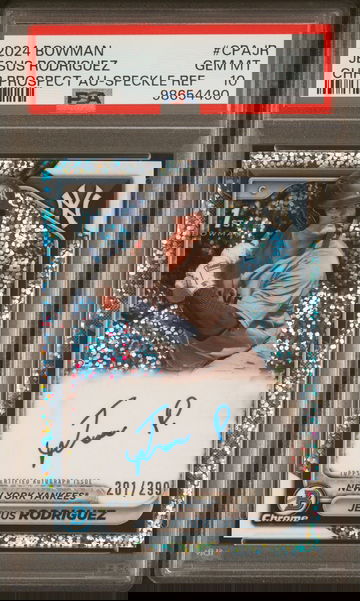 Jesus Rodriguez 2024 Bowman Chrome Prospect Auto #CPAJR Speckle 201/299 PSA 10