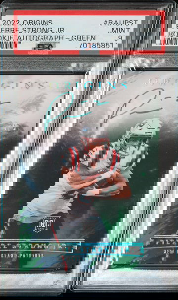 2022 Origins Rookie Autographs Pierre Strong Jr. Green #1/5 - PSA 9