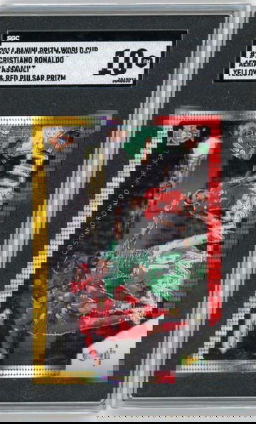 2014 Panini Prizm World Cup #1 Cristiano Ronaldo Aerial Assault Yellow Red Pulsar Prizm SGC 10 GEM MINT