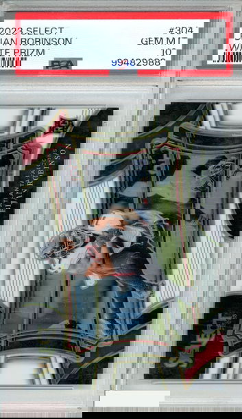 2023 PANINI SELECT BIJAN ROBINSON #304 WHITE PRIZM 35 OF 35 ROOKIE RC PSA 10