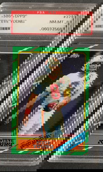 1986 Topps HOF Steve Young RC #374 PSA 8 NM-MT