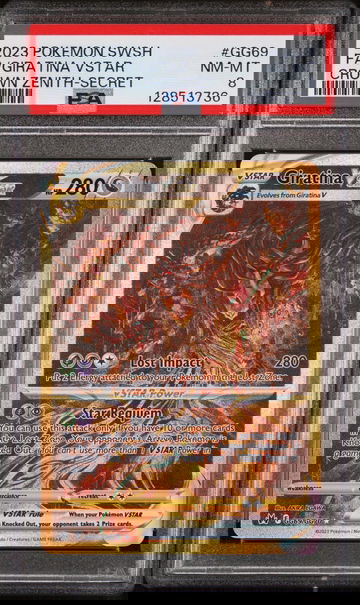 2023 Pokemon Sword and Shield Crown Zenith Secret Rare Giratina Vstar #GG69 PSA 8