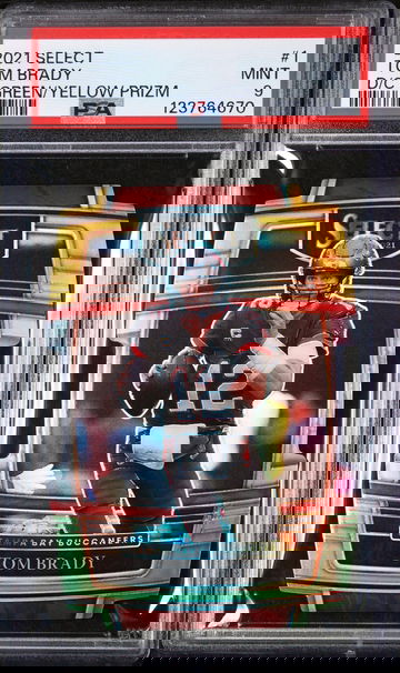 2021 Select Prizm Green and Yellow Die Cut Tom Brady #1 PSA 9