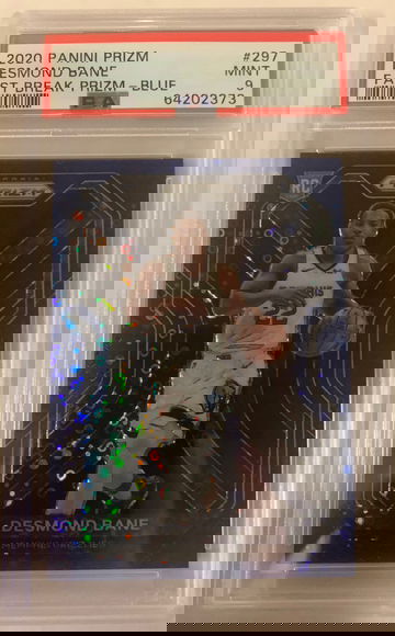 2020 Panini Prizm Desmond Bane Blue Fastbreak Prizm /175 PSA 9