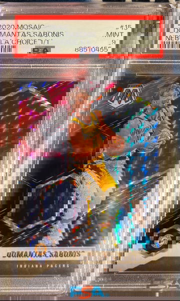 2020-2021 #15 Panini Mosaic Domantas Sabonis NEBULA Choice 1/1  PSA 9
