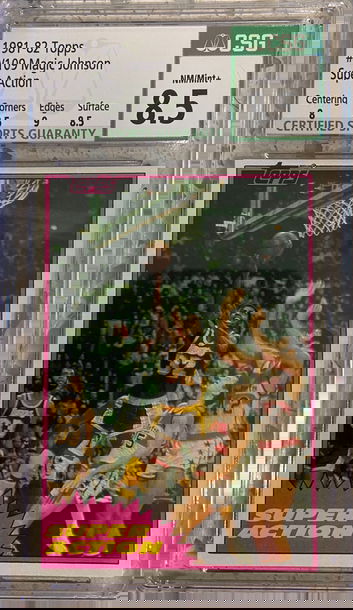 1981-82 Topps Magic Johnson Super Action 8.5 NM/Mint+