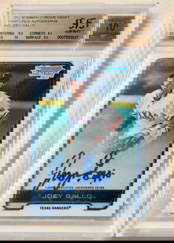 2012 Bowman Chrome Draft Joey Gallo 1st Bowman Rookie Auto BGS9.5 Gem Mint