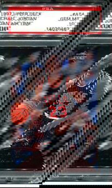 1997 Upper Deck UD Air Time Departure Runway 1 AT4 Michael Jordan Bulls PSA 10 Gem Mint