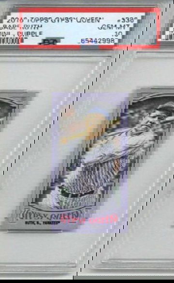 2016 TOPPS GYPSY QUEEN MINI PURPLE BABE RUTH CARD NEW YORK YANKEES PSA 10