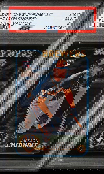 2024 Topps Chrome Logofractor Edition Black Refractor Jackson Chourio #161 /10 PSA 9