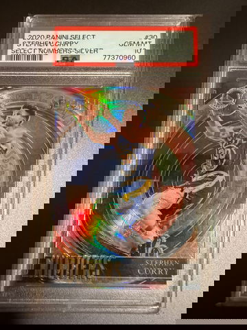 Stephen Curry 2020 Panini Select Silver Select Numbers PSA 10 
