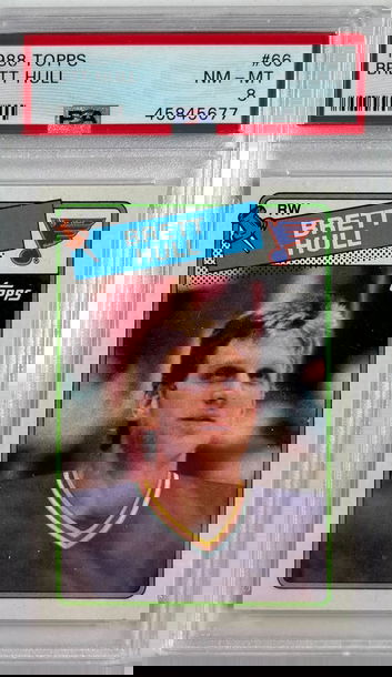 1988 Topps Brett Hull Rookie Card PSA 8 Near Mint-Mint