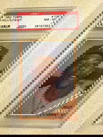 1962 Topps #108 Willie Davis PSA 8 NM-MT DODGERS