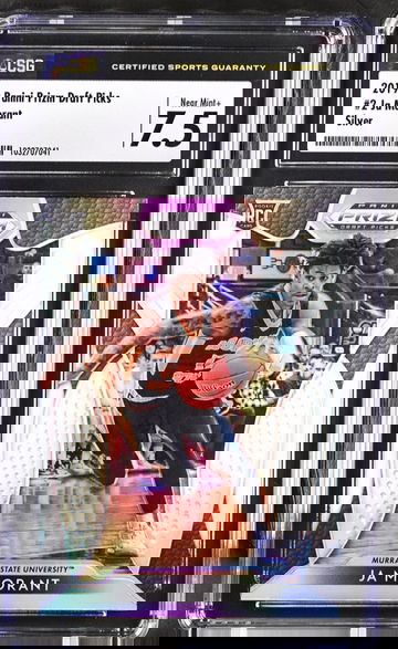 2019 Panini Prizm Draft PIcks #2 Ja Morant Silver Prizm CSG 7.5