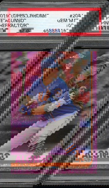 2019 Topps Chrome Pete Alonso Pink Refractor PSA 10