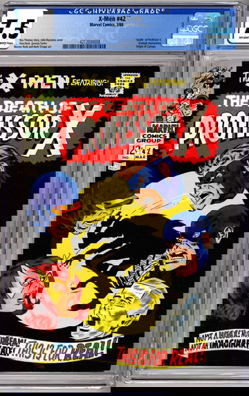 X-MEN #42 CGC 7.5 *DEATH OF PROFESSOR-X* CYCLOPS ORIGIN BUSCEMA TRIMPE ART 1968