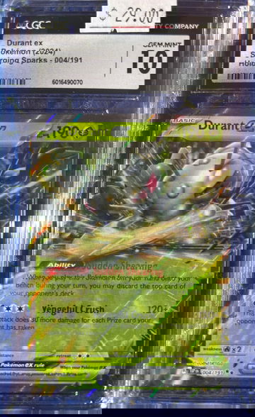 2024 Pokémon Durant ex Surging Sparks 004/191 CGC 10 Gem Mint