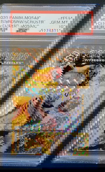 2020 Mosaic Mosaic Flea Flicker Pittsburgh Steelers Bettis/Bradshaw/Smith-Schuster PSA 10