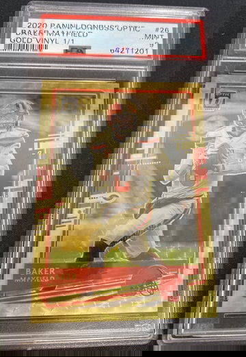 2020 Panini Donruss Optic Baker Mayfield Gold Vinyl Prizm PSA 9