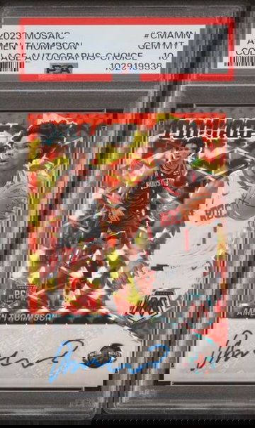 2023 Panini Mosiac Amen Thompson Collage Choice Auto Rookie RC PSA 10