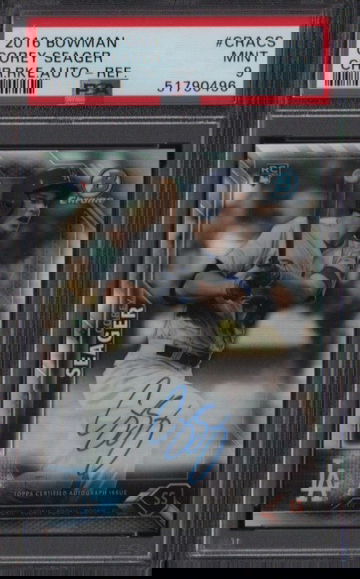 2016 Bowman Chrome Corey Seager  Autograph Refractor RC PSA 9 Mint