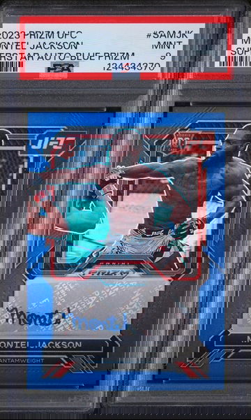 2023 Panini Prizm UFC Superstar Autographs Blue Prizm Monte Jackson #SAMJK /49 PSA 9