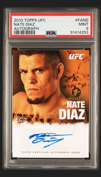2010 Topps UFC Nate Diaz 1st Auto PSA 9