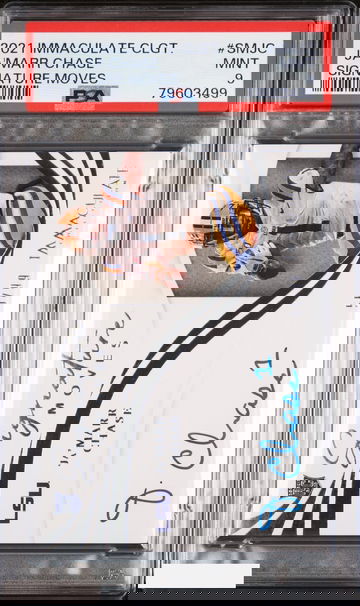 2021 IMMACULATE COLLEGIATE SIGNATURE MOVES JAMARR CHASE #SMJC 55 OF 99 RC PSA 9