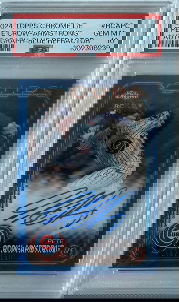 2024 Topps Chrome Logofractor Edition MLB Refractor Pete Crow-Armstrong Chrome Autographs-Blue Refractor 142/150