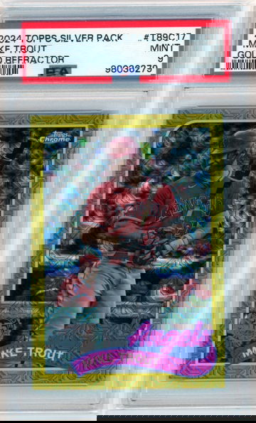 2024 Topps Silver Pack #T89C17 Mike Trout Gold Refractor PSA 9 MINT!