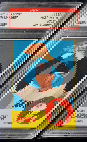 1963 Topps #163, Don Larsen, PSA 8(OC) (San Francisco Giants)