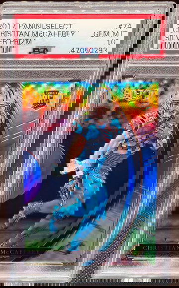 2017 Panini Select #74 Christian McCaffrey Silver Prizm PSA 10 GEM MINT Concourse Rookie RC