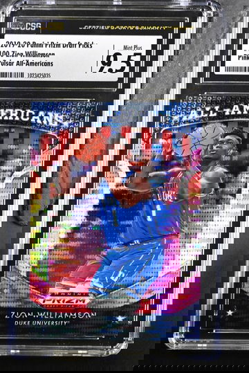 2019-20 Panini Prizm Draft Picks #100 Zion Williamson Pink Pulsar All-American CSG 9.5