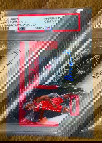 2023 Prizm Amen Thompson Fast Break Red Rookie Auto /75 PSA 10 Rockets