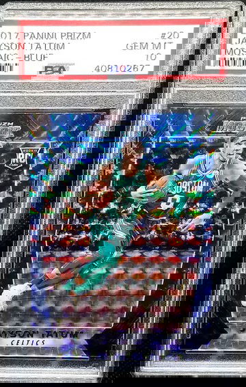 Jayson Tatum 2017 Panini Prizm Mosaic Blue RC Rookie # 20 Gem Mint PSA 10 POP 9