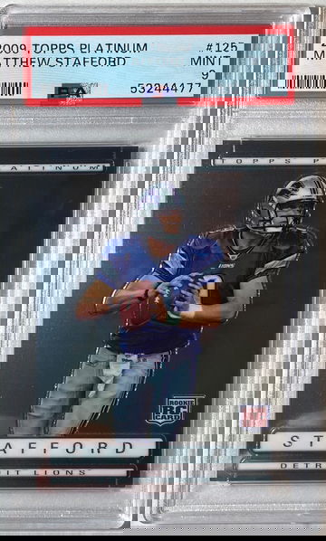 MATTHEW STAFFORD ROOKIE PSA 9 MINT 2009 TOPPS PLATINUM #125 LA RAMS LOW POP 38