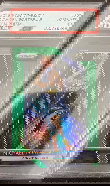 2018 prizm michael porter jr green psa 10 32