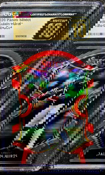 2020 Select Die-Cut Light Red Prizm #50 Jalen Hurts RC Rookie CGC 10 PRISTINE!