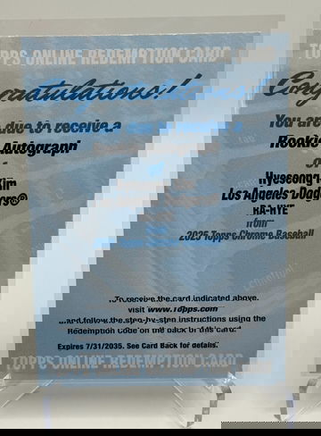 2025 Topps Chrome Hyeseong Kim Rookie Autograph Redemption