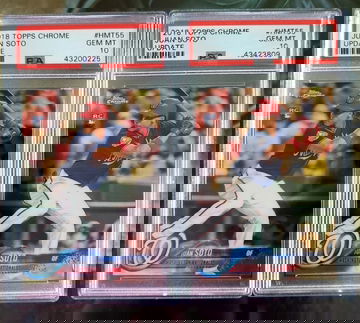 (2) 2018 Topps Chrome Update Juan Soto PSA 10 #HMT55 RC YOU GET BOTH CARDS 
