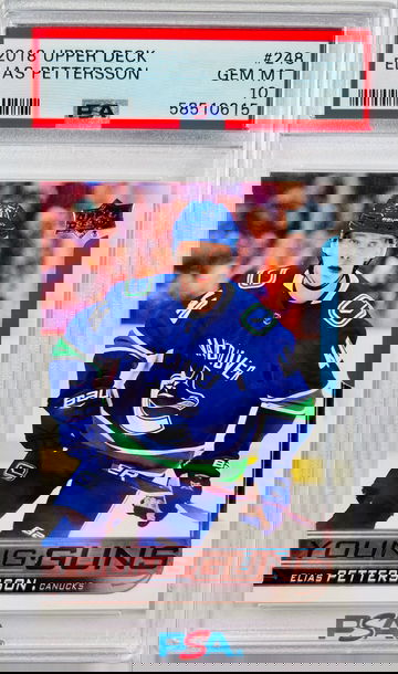 2018 Upper Deck Elias Pettersson Young Guns Rookie RC PSA 10 Gem Mint
